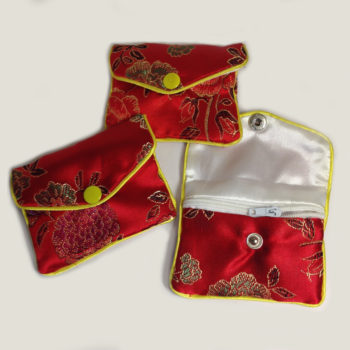 Small jewellery bags - red zipped pouches