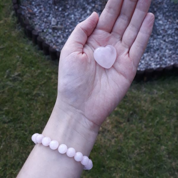 Small Rose Quartz Heart Crystal with gift bag