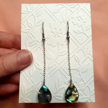 Abalone Shell Teardrop beads on a chain and earring hooks