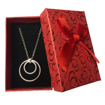 Double Circle of Karma Pendant 925 Sterling Silver Handmade Necklace