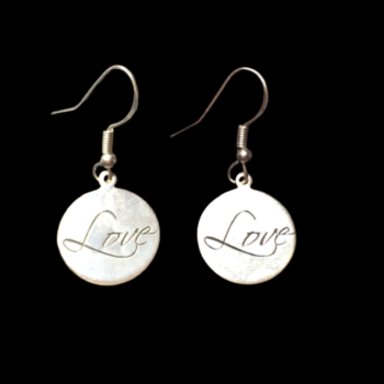 Love Pendant earrings handmade 925 sterling silver earrings