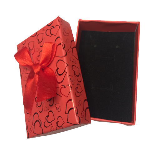 Red Heart Patterned Gift Box