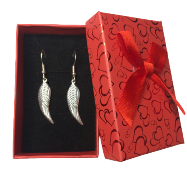 Angel Wing Handmade 925 Sterling Silver Earrings in gift box