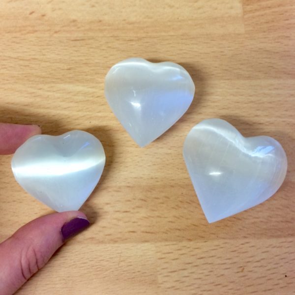 Selenite crystal heart gemstone