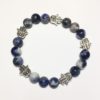 A blue sodalite gemstone bead bracelets with five silver Hand of Fatima beads