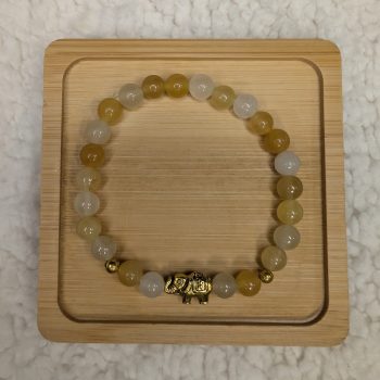 Red Jasper gold elephant bracelet